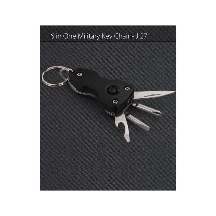 6 In 1 Military Key Chain Toolkit With Torch