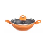 Nauvetta Flame Guard Forged Copper 28 Cm Kadai With Lid