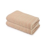 NickSun 550 GSM Beige Set of 2 Bamboo Bath Towel