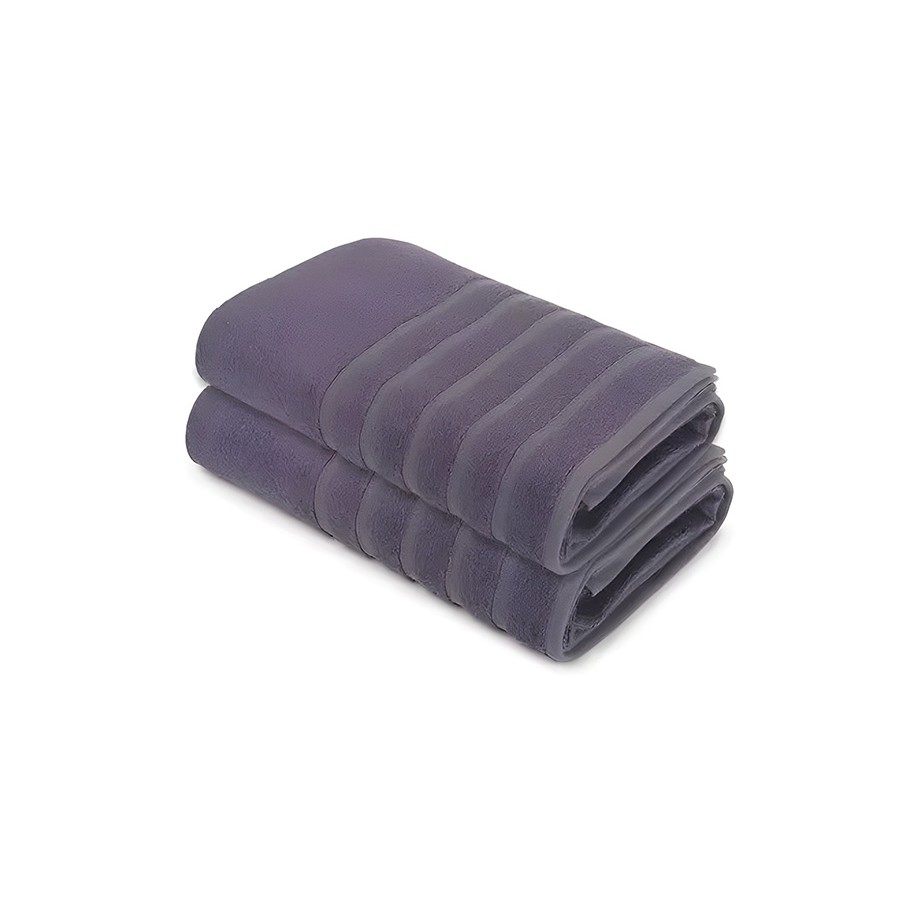 NickSun 550 GSM Dark Purple Set of 2 Bamboo Bath Towel