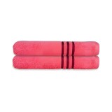 NickSun Cotton Zero Twist 400 GSM Peach Set of 2 Bath Towel