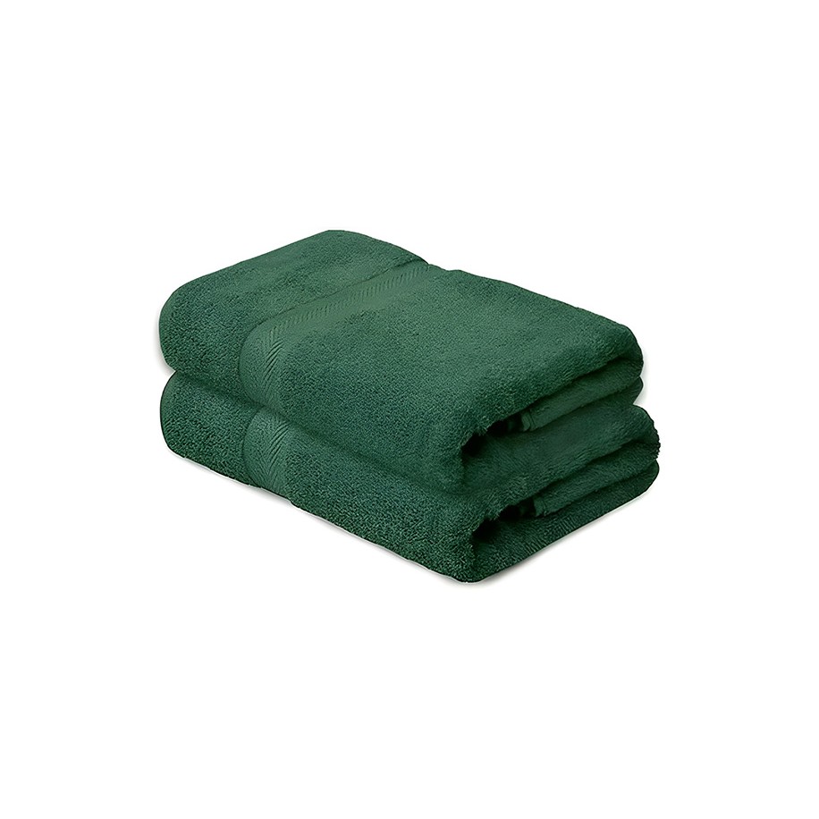 NickSun Set Of 2 Olive Solid Cotton Bath Towel