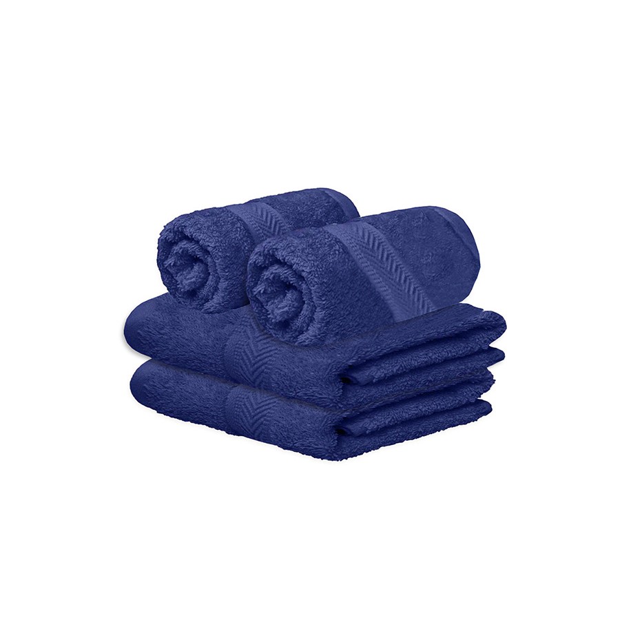 NickSun Set of 4 Blue Cotton Hand Towel