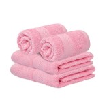 NickSun Set of 4 Pink Cotton Hand Towel