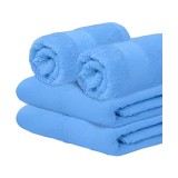 NickSun Set of 4 Sky Blue Cotton Hand Towel