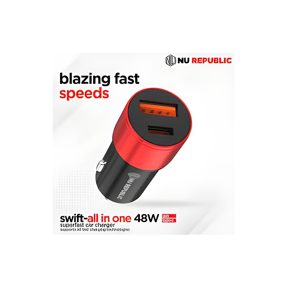 Nu Republic Swift All-in-One 48 Watt Dual Port Car Charger