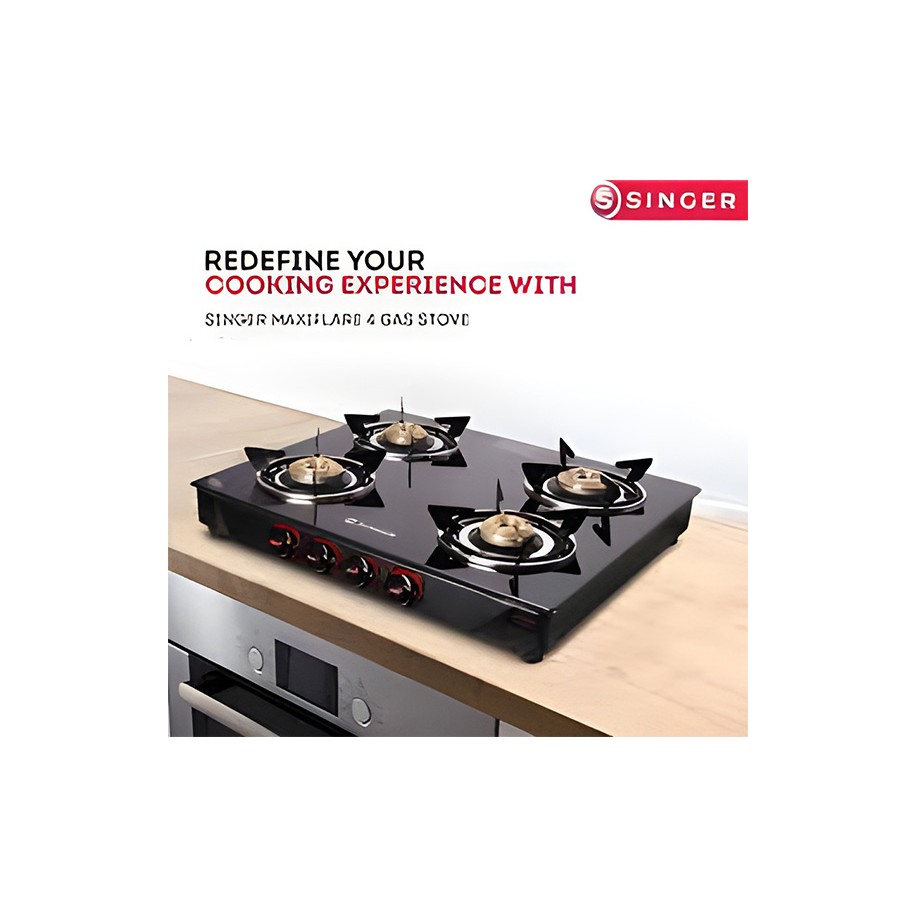 Singer Maxiflare 4 Burner Manual Glass Gas Stove