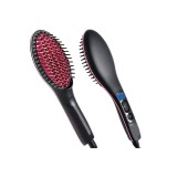 Electric 3 in 1 Ceramic Fast Hair Straightener Brush with LCD Temperature Control Display