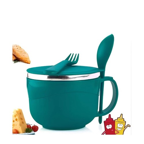 Apex Stainless Steel Soup Bowl With Lid-Spoon Holder