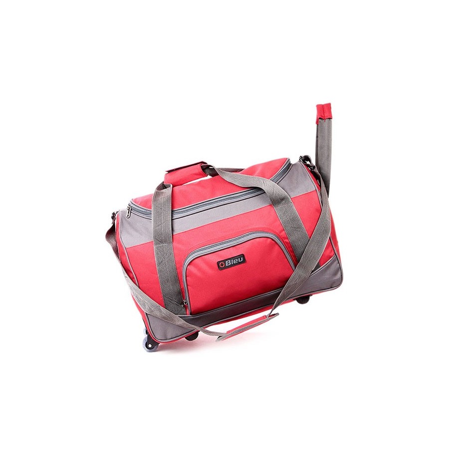 Bleu Duffle Travel Bag with Wheels-Red Grey-Tb-507