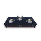 Inalsa Agni Manual Stainless Steel Toughened Glass Top 3 Burner Gas Stove