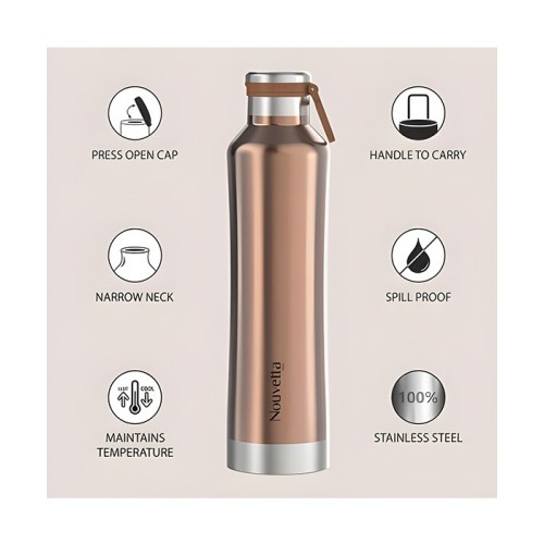 Nauvetta Etihad Set Of 2 Double Wall Copper 750 Ml Bottle