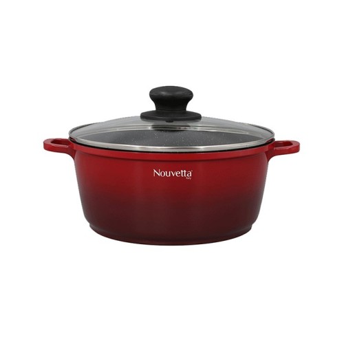Nauvetta Galaxy Diecast Red-Black 24 Cm Casserole With Lid