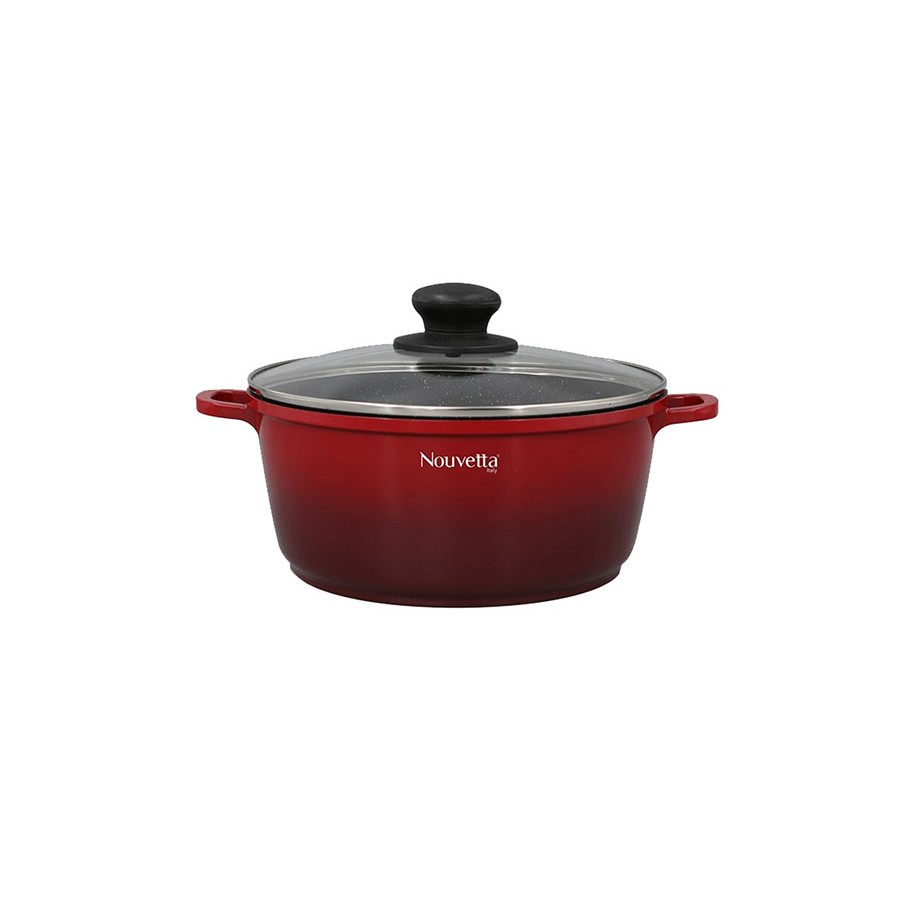 Nauvetta Galaxy Diecast Red-Black 24 Cm Casserole With Lid