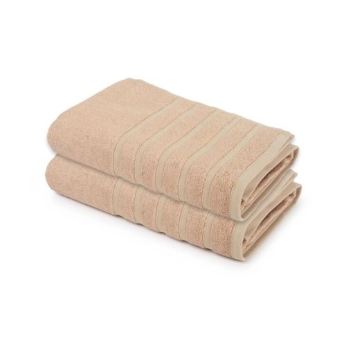 NickSun 550 GSM Beige Set of 2 Bamboo Bath Towel