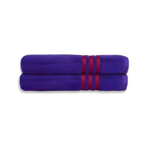 NickSun Cotton Zero Twist 400 GSM Blue Set of 2 Bath Towel