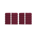 NickSun Cotton Zero Twist 400 GSM Maroon Set of 10 Face Towel