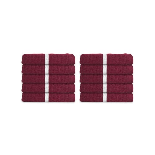 NickSun Cotton Zero Twist 400 GSM Maroon Set of 10 Face Towel