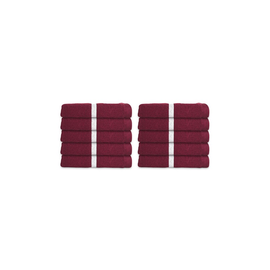 NickSun Cotton Zero Twist 400 GSM Maroon Set of 10 Face Towel