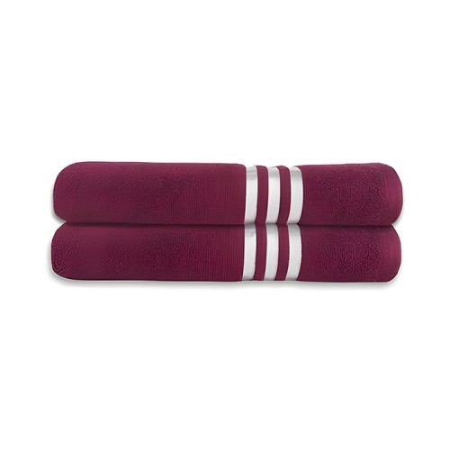 NickSun Cotton Zero Twist 400 GSM Maroon Set of 2 Bath Towel