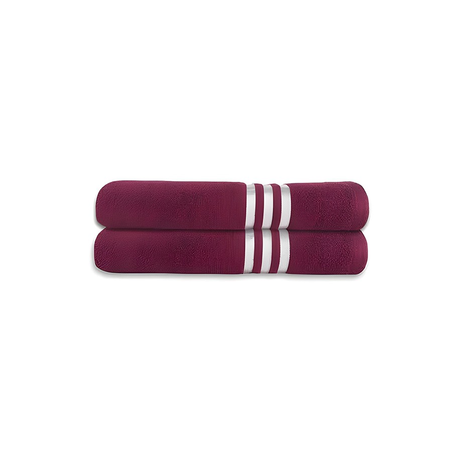 NickSun Cotton Zero Twist 400 GSM Maroon Set of 2 Bath Towel