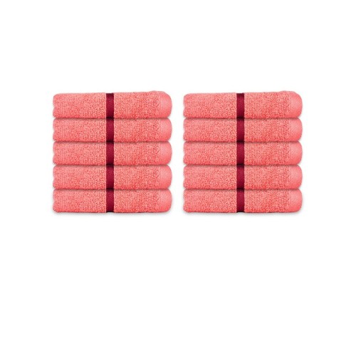 NickSun Cotton Zero Twist 400 GSM Peach Set of 10 Face Towel
