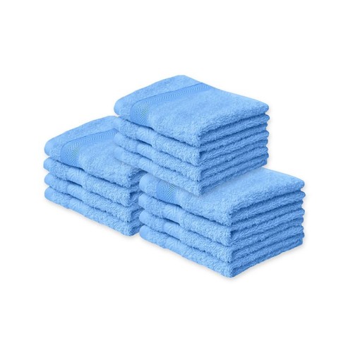 NickSun Set of 12 Sky Blue Cotton Face Towel