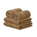 NickSun Set of 4 Brown Cotton Hand Towel