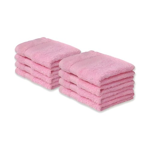 NickSun Set of 8 Pink Cotton Face Towel