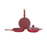 Wonderchef Ruby Plus Red Set of 4 Cookware Set