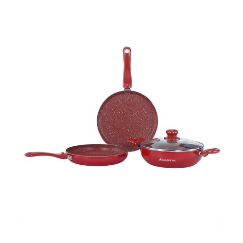 Wonderchef Ruby Plus Red Set of 4 Cookware Set