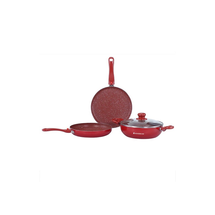 Wonderchef Ruby Plus Red Set of 4 Cookware Set