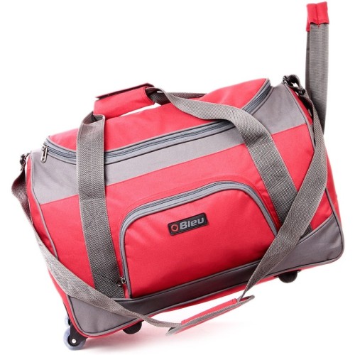 Bleu Duffle Travel Bag with Wheels-Red Grey-Tb-507