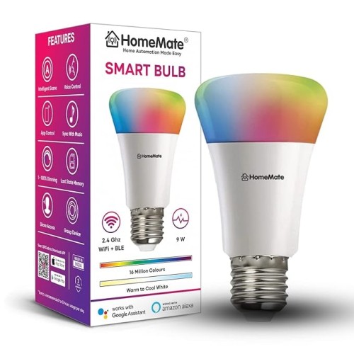 HomeMate 9 Watt WiFi Smart LED Bulb Compatible with Alexa and Google Home