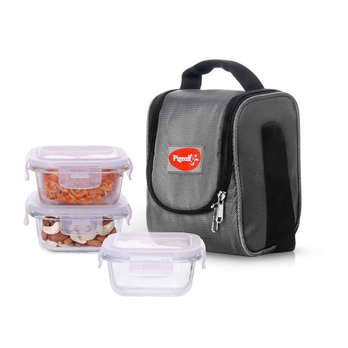 Pigeon Therma Fresh Borosilicate Glass 3 Piece Round Lunch Box